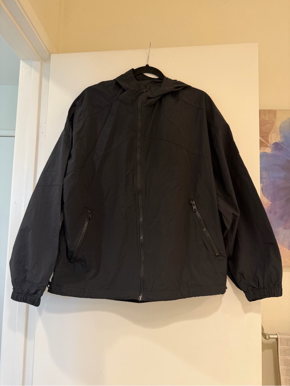 ALO Yoga Black Hooded Windbreaker Jacket